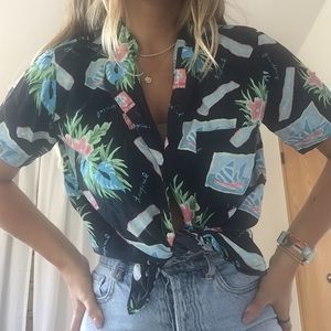 Hawaiian Print Button Down